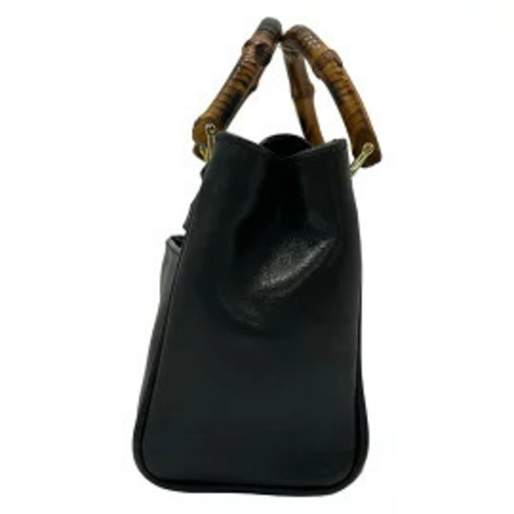 Gucci Diana bamboo handle handbag black leather